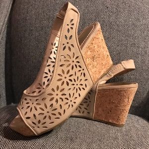 Wedge Sandals, Beige